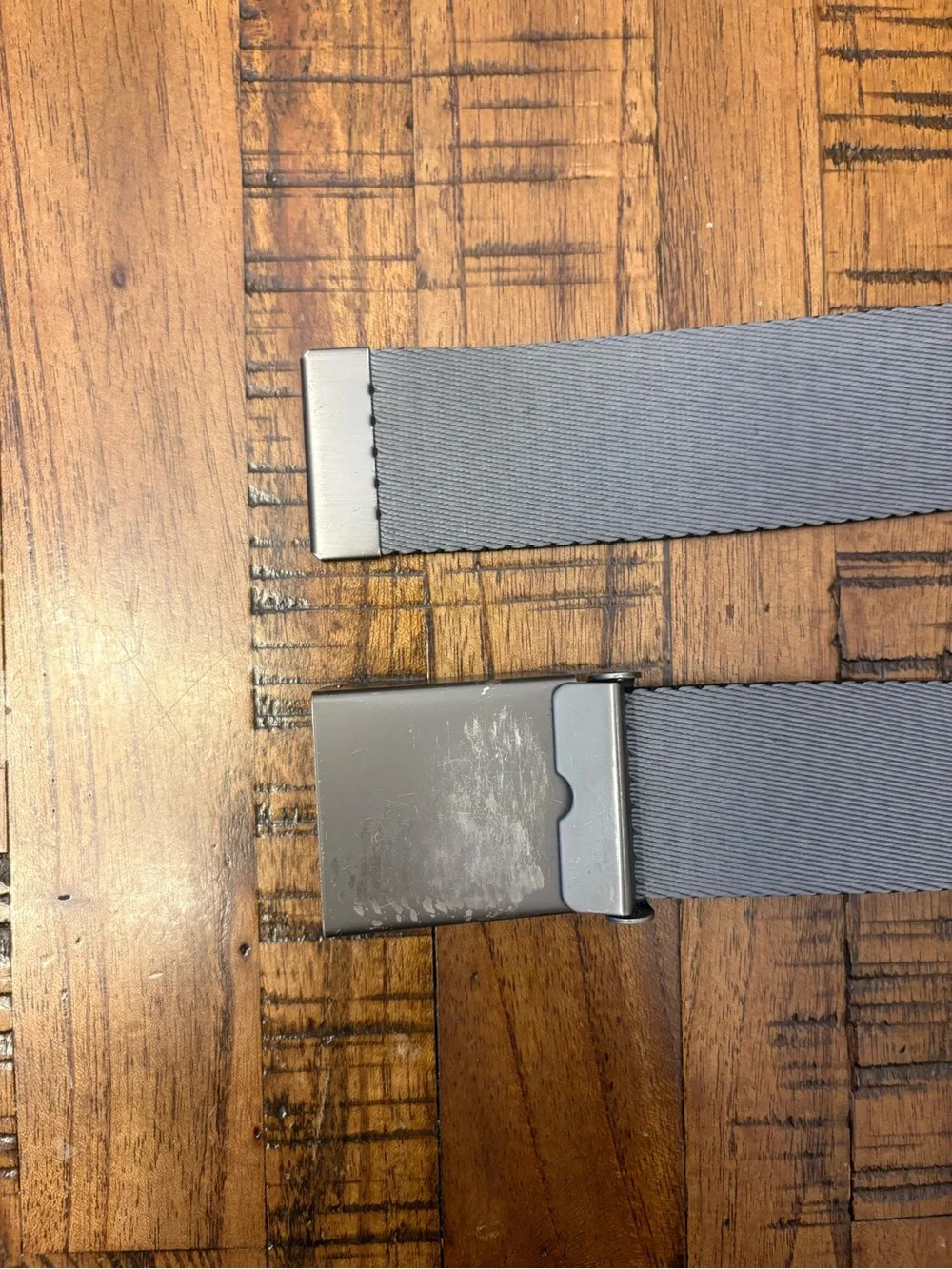 Under Armour Black & Silver Gray Webbing Belt with Brushed Buckle - 32”